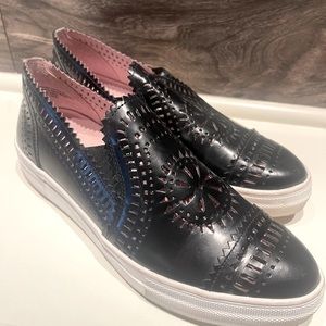 Seychelles Black and Pink Loafers